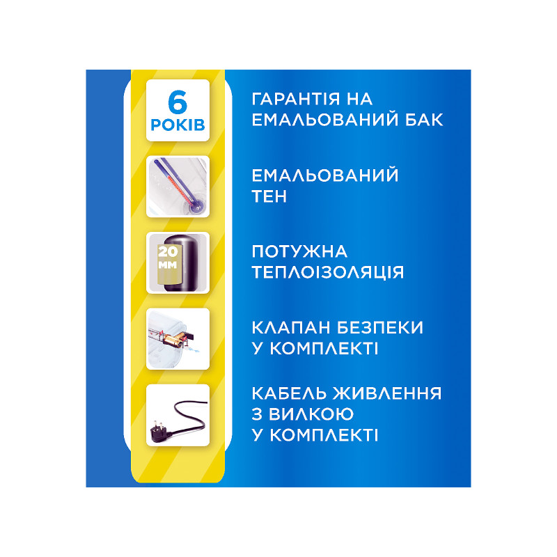 Водонагрівач 80 літрів з сухим теном 1500 Ватт Midea D80-15F1(D)