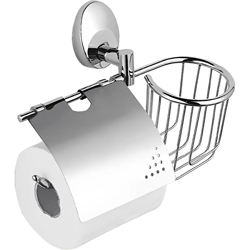 Тримач для туалетного паперу з кришкою та кошиком Haiba (HB1603-1)