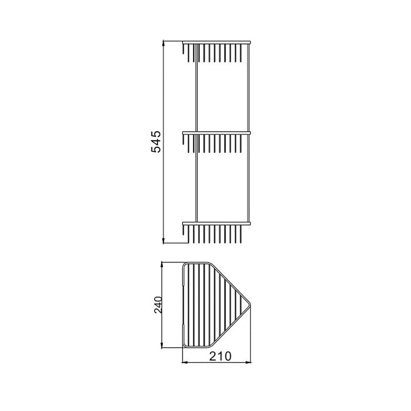 Полиця решітка кутова триярусна Haiba HB335-2