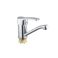 Змішувач для умивальника джойстиковий Champion Ped 555-279-15cm (Nut) (MI6375) із цинкового сплаву Колір сталевий