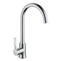 Змішувач для кухні джойстиковий Haiba Lemon 017 (HB9590) з латуні Колір сталевий