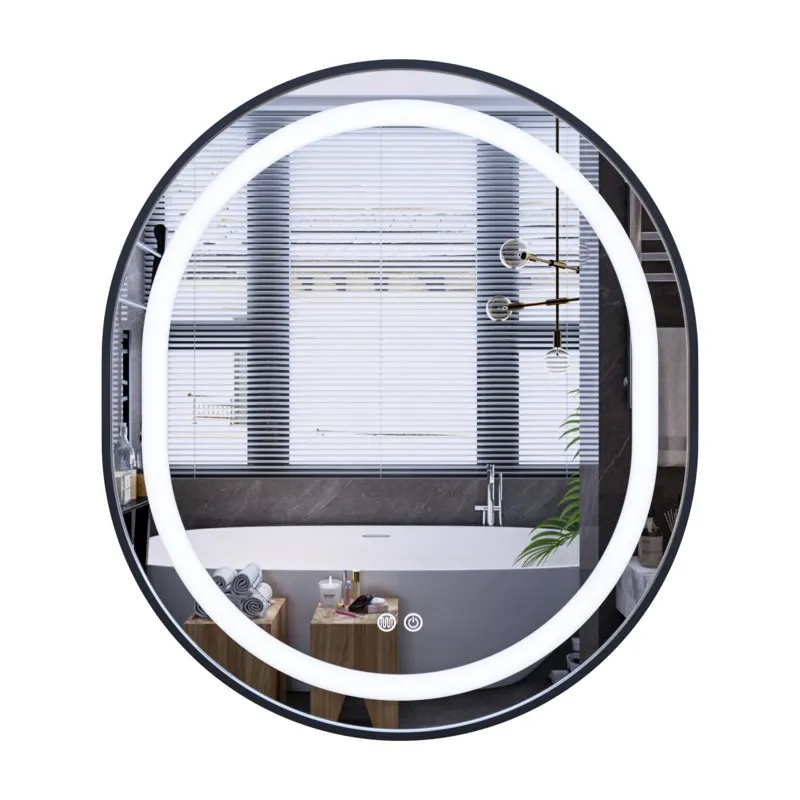 Дзеркало Mixxus Premium Ellipse MV05-80x70-Reverse Black (LED Touch, Anti-fog, димер (3-6kK)) (MP6646)