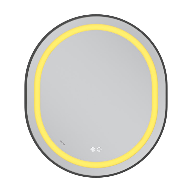 Дзеркало Mixxus Premium Ellipse MV05-80x70-Reverse Black (LED Touch, Anti-fog, димер (3-6kK)) (MP6646)