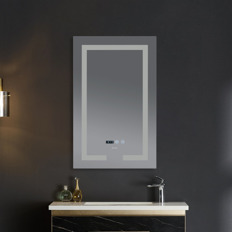 Дзеркало Mixxus Hard MR06-50x80-CASE з LED Touch, Anti-fog, димером, регулюванням яскравості, годинником (MI6657)