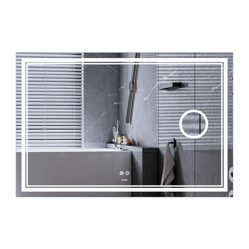Дзеркало Mixxus Premium Quadro MR20-100x70 (LED Touch, Anti-fog, димер, лінза) (MP6622)