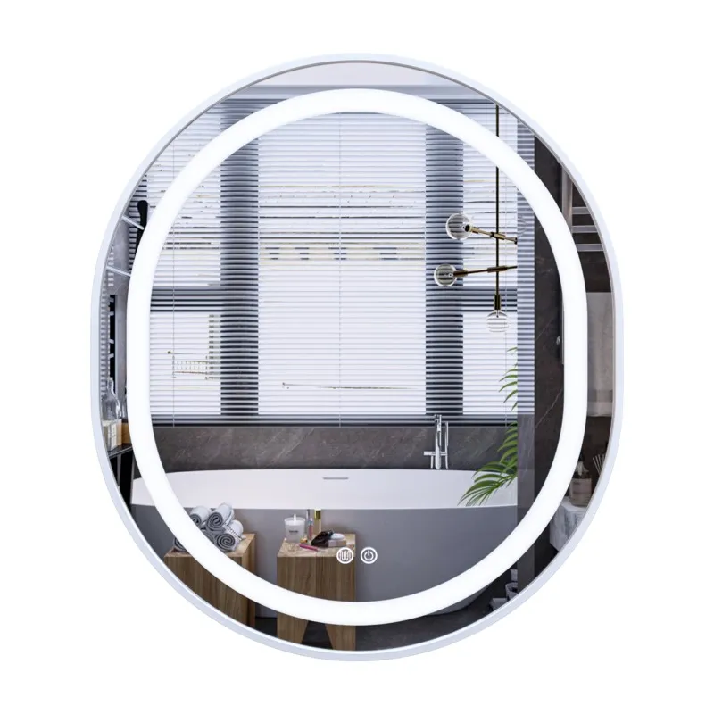 Дзеркало Mixxus Premium Ellipse MV05-80x70-Reverse White (LED Touch, Anti-fog, димер (3-6kK)) (MP664)