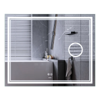 Дзеркало Mixxus Premium Quadro MR20-100x80 (LED Touch, Anti-fog, димер, лінза) (MP6623)