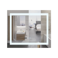 Дзеркало Mixxus Warm MR02-80x80 з LED Touch, Anti-fog, димером, регулюванням яскравості, годинником