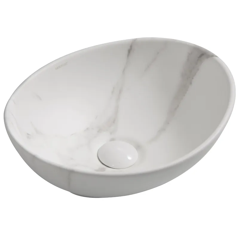 Раковина накладная MIXXUS PREMIUM ELLIPSE-0108 MARBLE 400х330х145mm (MP6526)
