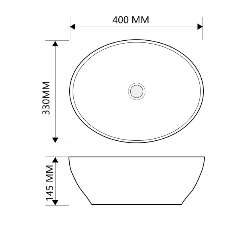 Раковина накладная MIXXUS PREMIUM ELLIPSE-0108 MARBLE 400х330х145mm (MP6526)