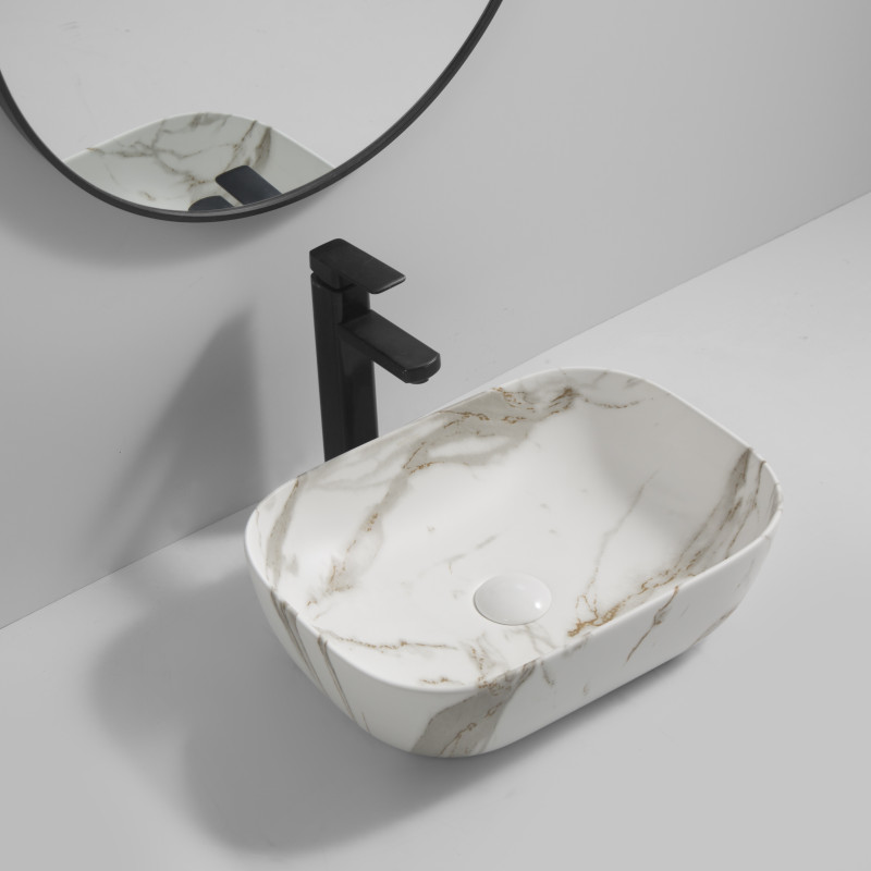 Раковина накладная MIXXUS PREMIUM DIVERSE-0114 MARBLE 455х325х135mm (MP6545)