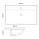Раковина мебельная MIXXUS PREMIUM STYLE-1503 800х480х190mm с отверстием под смеситель и переливом (