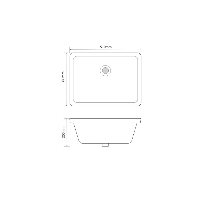 Раковина врезная под столешницу MIXXUS PREMIUM STYLE-1701 510х380х200mm с переливом (MP6567)
