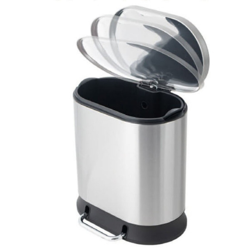 Відро для сміття з плавним закриттям овальне Mixxus Premium Strong-TC0120 SS Color 20л колір нержавіюча сталь