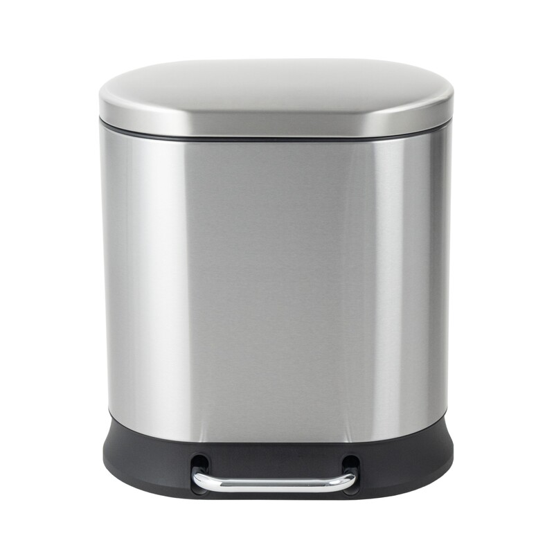 Відро для сміття з плавним закриттям овальне Mixxus Premium Strong-TC0105 SS Color 5л колір нержавіюча сталь