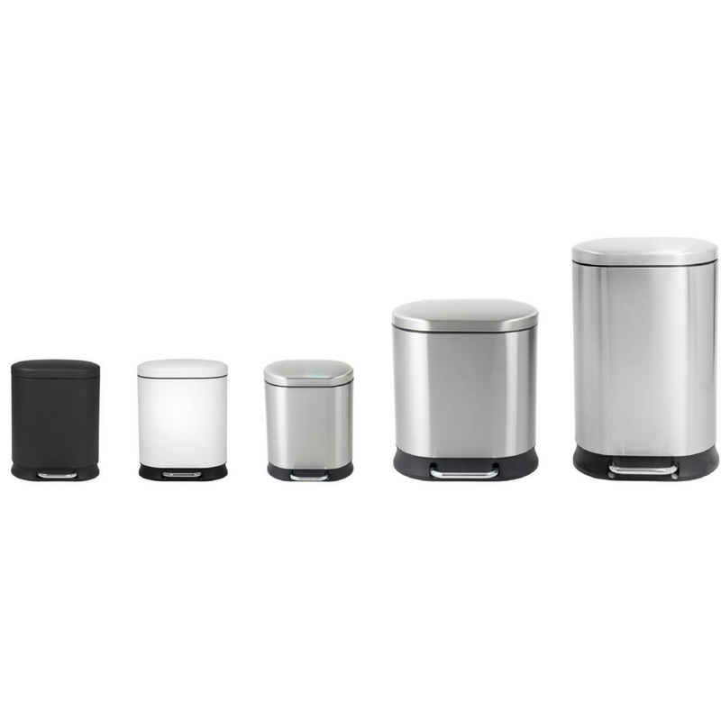 Відро для сміття з плавним закриттям овальне Mixxus Premium Strong-TC0105 SS Color 5л колір нержавіюча сталь