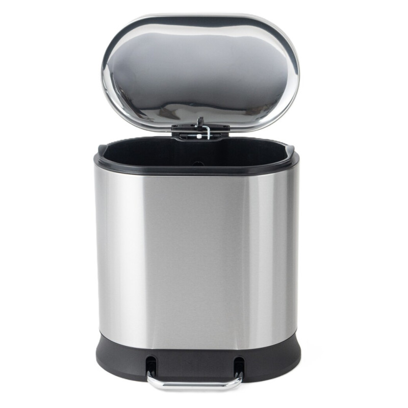 Відро для сміття з плавним закриттям овальне Mixxus Premium Strong-TC0105 SS Color 5л колір нержавіюча сталь