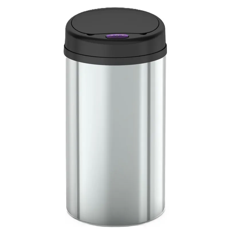 Відро для сміття сенсорне кругле Mixxus Premium Ellipse-TC0109 Chrome-Black 9л (хром-чорне)