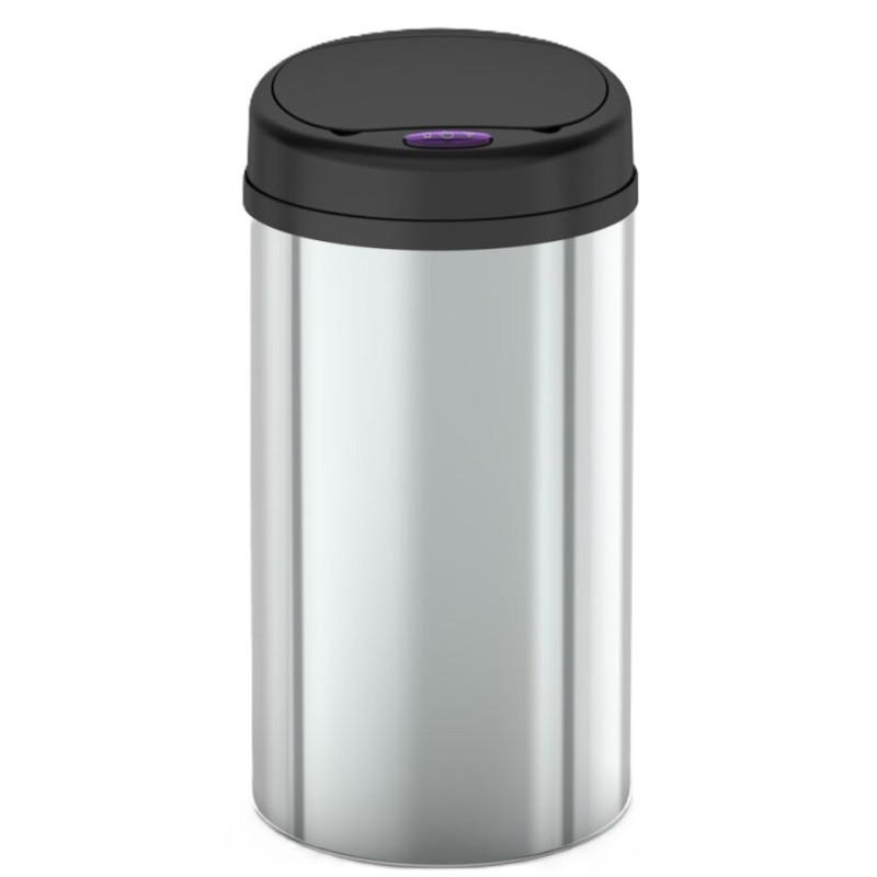 Відро для сміття сенсорне кругле Mixxus Premium Ellipse-TC0109 Chrome-Black 9л (хром-чорне)