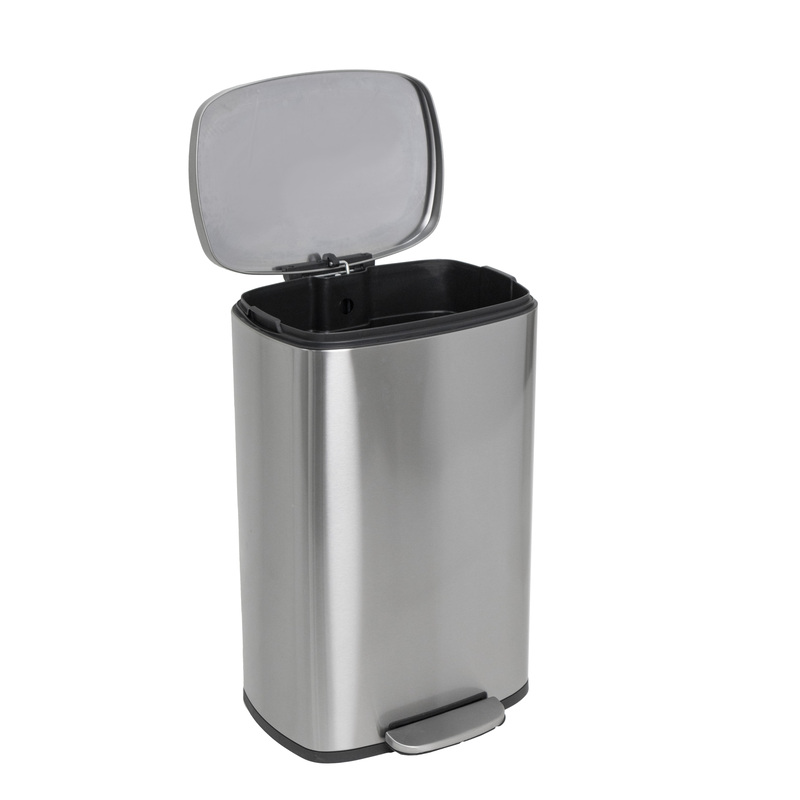 Відро для сміття з плавним закриттям прямокутне Mixxus Bevel-TC0112 SS Color 12л колір нержавіюча сталь