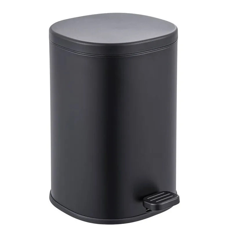 Відро для сміття з плавним закриттям овальне Zerix Prime-TC0105 Black 5л колір чорний