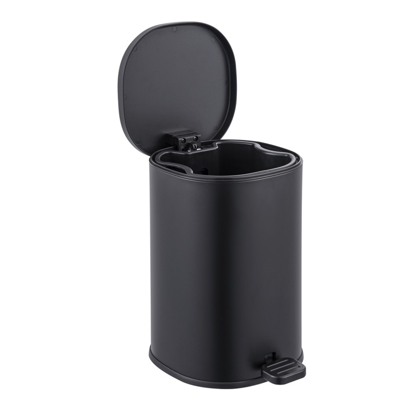 Відро для сміття з плавним закриттям овальне Zerix Prime-TC0105 Black 5л колір чорний