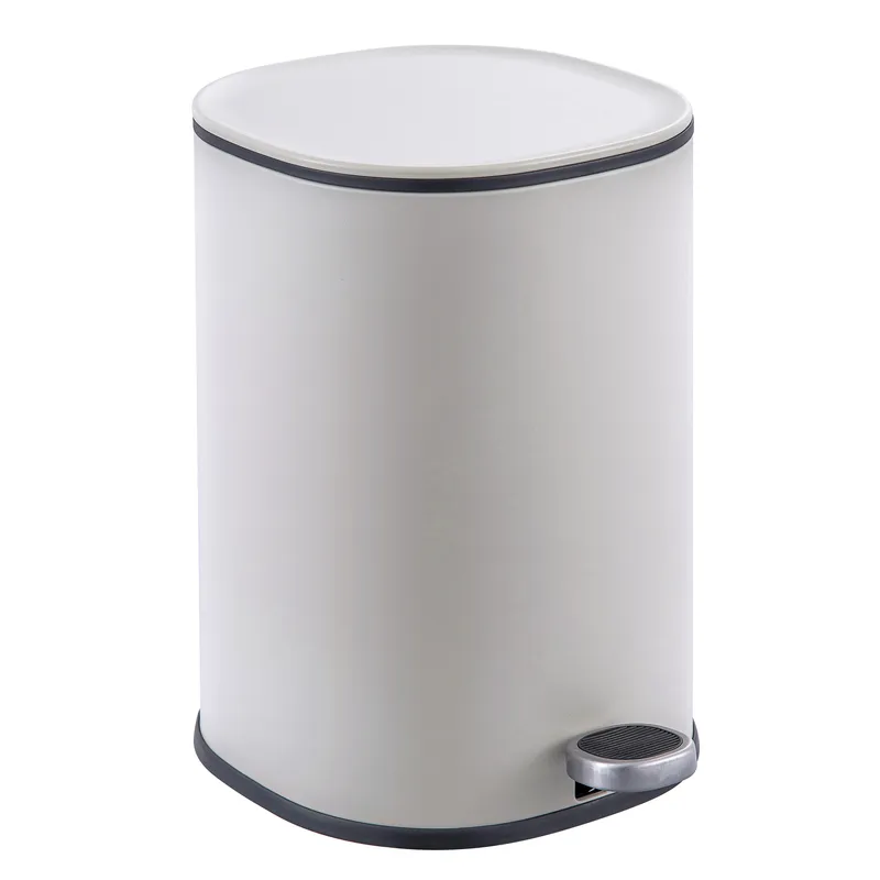 Відро для сміття з плавним закриттям овальне Zerix Prime-TC0105 White 5л колір білий
