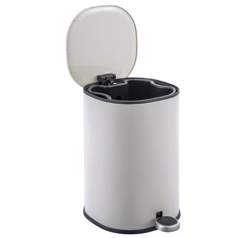 Відро для сміття з плавним закриттям овальне Zerix Prime-TC0105 White 5л колір білий