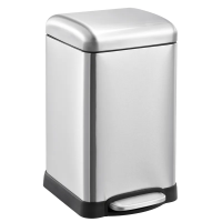 Відро для сміття з плавним закриттям квадратне Mixxus Style-TC0106 SS Color 6л колір нержавіюча сталь