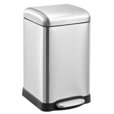 Відро для сміття з плавним закриттям квадратне Mixxus Style-TC0106 SS Color 6л колір нержавіюча сталь