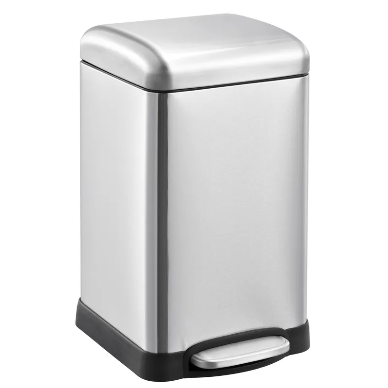 Відро для сміття з плавним закриттям квадратне Mixxus Style-TC0106 SS Color 6л колір нержавіюча сталь