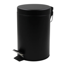 Відро для сміття кругле з кришкою та натискною педалькою Zerix Solo-TC0103 Black 3л колір чорний (ZX5896)