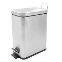 Відро для сміття з плавним закриттям прямокутне Zerix Sansa-TC0105 SS Color 5л колір нержавіюча сталь