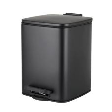 Відро для сміття з плавним закриттям квадратне Zerix Kubix-TC0106 Black 6л колір чорний (ZX5890)