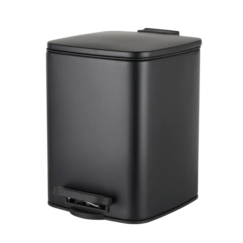 Відро для сміття з плавним закриттям квадратне Zerix Kubix-TC0106 Black 6л колір чорний (ZX5890)