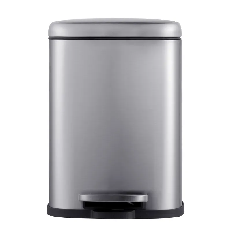 Відро для сміття з плавним закриттям прямокутне Mixxus Premium Style-TC0305 SS Color 5л колір нержавіюча сталь