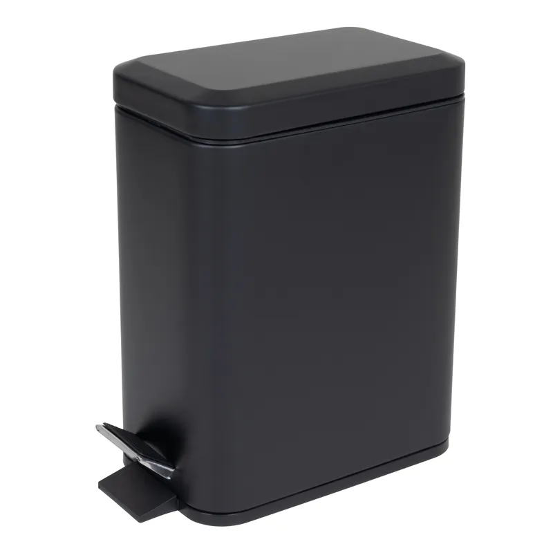 Відро для сміття з плавним закриттям прямокутне Zerix Sansa-TC0105 Black 5л колір чорний