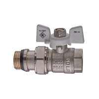 Кран шаровой с американкой Nolf classic NFC.963-06-1/2" FM ГШБ WHITE "антипротечка" (NF3160)