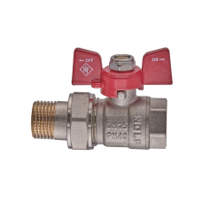 Кран с американкой Nolf classic NFC.921-06-1/2" FM ГШБ, ручка "бабочка" красная (NF3150)
