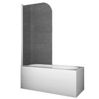 Шторки стеклянные на ванну Koer SR BS01-80x140-TR-01 прозрачное стекло 6мм, хром (KR5400)