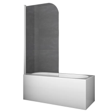 Шторки стеклянные на ванну Koer SR BS01-80x140-TR-01 прозрачное стекло 6мм, хром (KR5400)