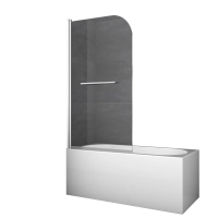 Шторки стеклянные на ванну Koer SR BS02-80x140-TR-01 прозрачное стекло 6мм, хром (KR5401)