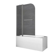 Шторки стеклянные на ванну Koer SR BS04-95x140-TR-07 прозрачное стекло 6мм, графит (KR5404)