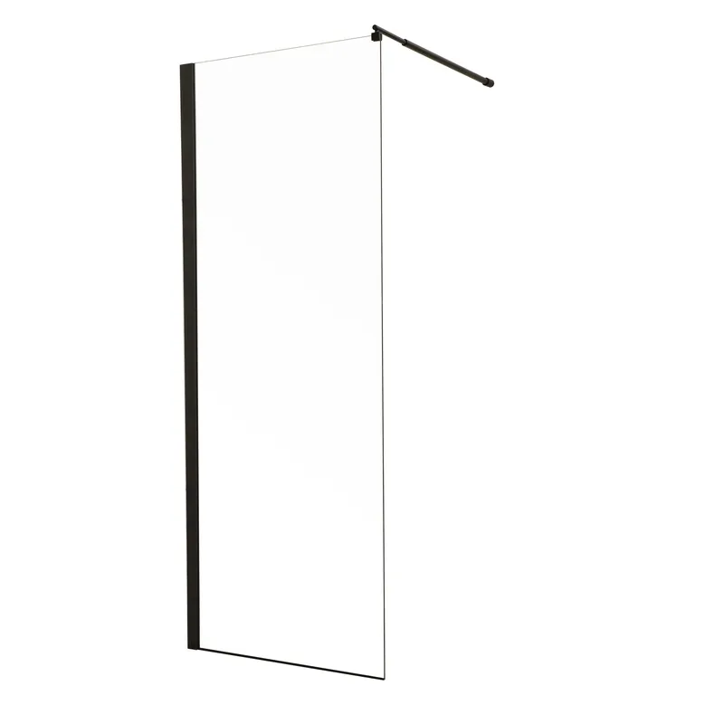 Душевая перегородка Mixxus Premium FLAT SP02-90x200-TR Black Walk-In прозрачное стекло 8мм (MI6855)