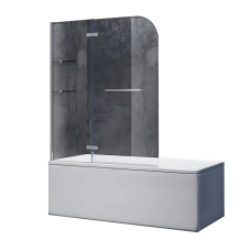 Шторки стеклянные на ванну Koer SR BS05-90x140-TR-01 прозрачное стекло Easy Clean 6мм, хром (KR5372