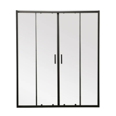 Дверь в нишу Mixxus Premium DIVERSE SD01-160x185-TR Black прозрачное стекло 5мм (MI6879)