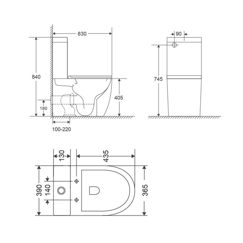 Бачок для унитаза-компакта Mixxus Premium Ellipse-0401-T1 Tank 630х390х840 со сливной арматурой (MI