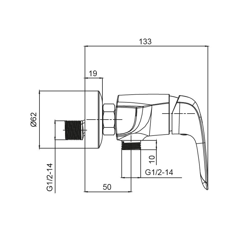 Змішувач для душу джойстиковий з латуні Koer KB-30008-05 (KR3475) колір Чорний