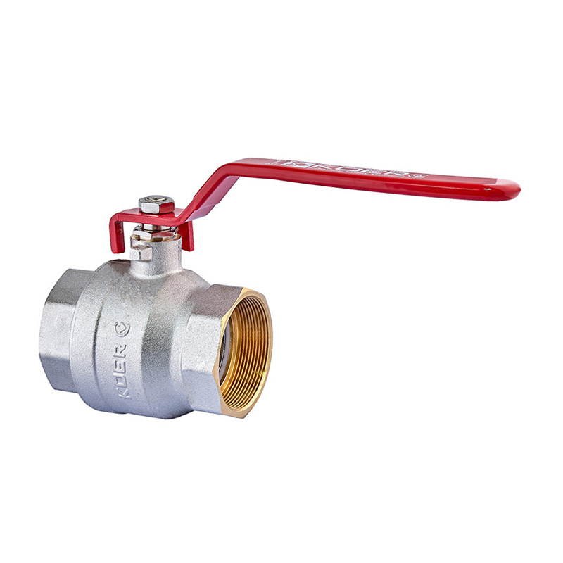 Кран шаровый Koer KR.214 - 2-1/2" FF ГГР (ручка "рычаг" красная) (KR4950)