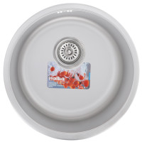 Кухонна мийка врізна з нержавіючої сталі кругла Haiba 440 (decor) (HB0525) колір Сталевий